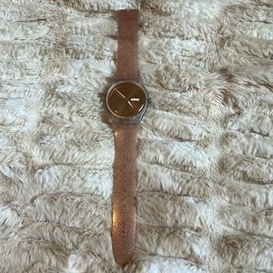 Rose color Glitter Original Swatch Watch